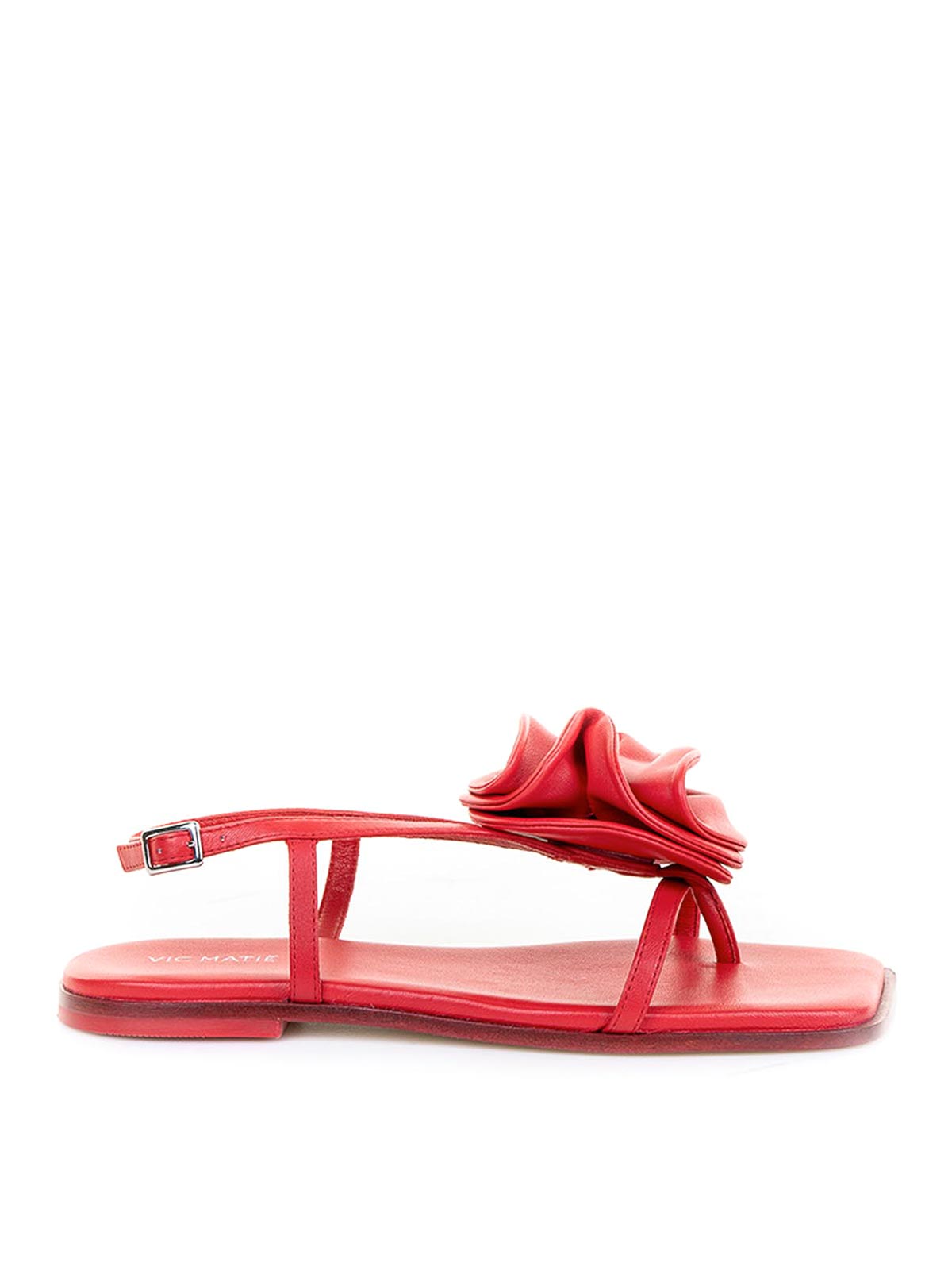 Vic Matie Red Floppying Sandals Leather Bottom In Red