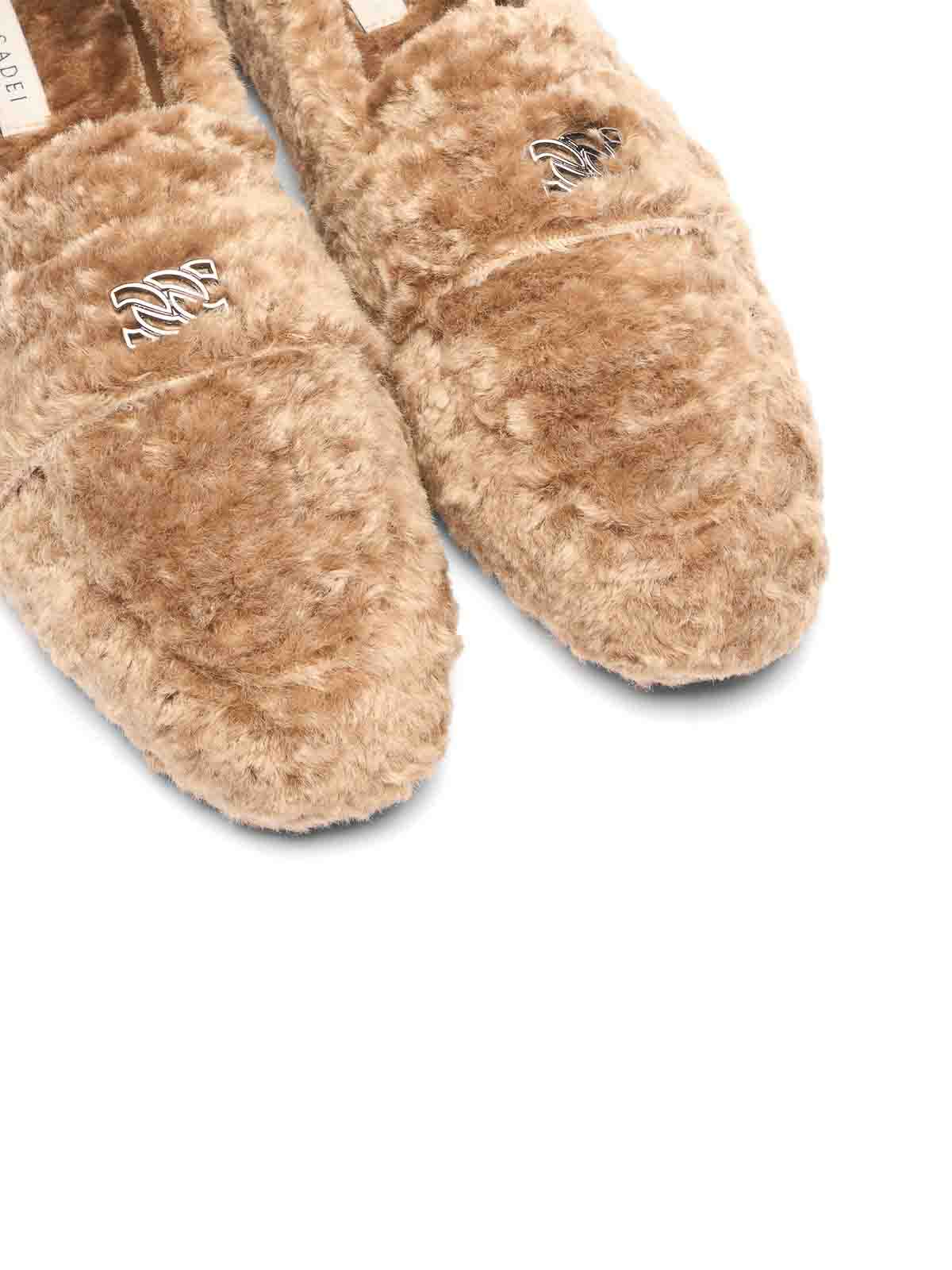 Casadei Synthetic Leather Moccasin Curly Effect In Brown