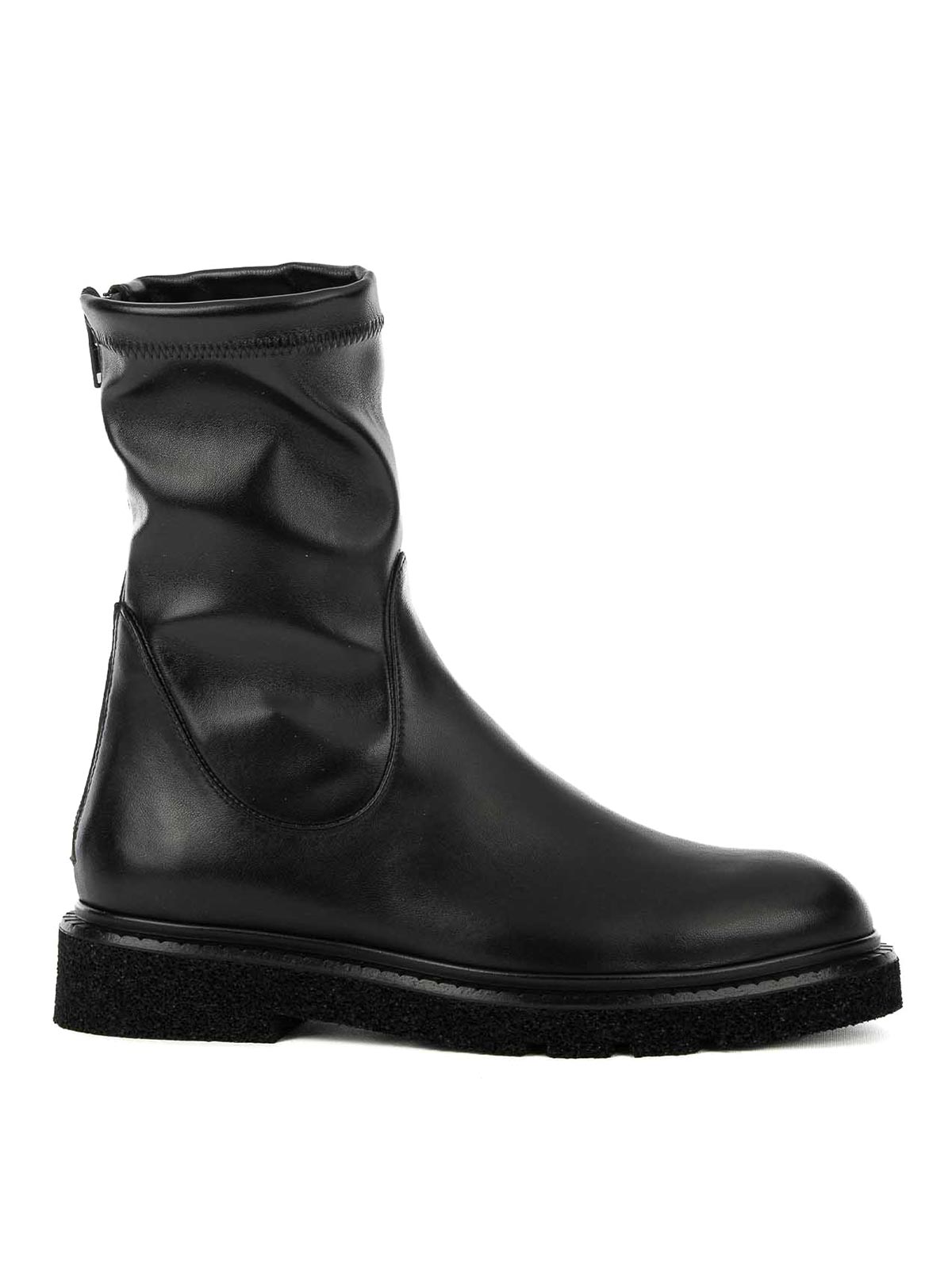 Guglielmo Rotta Black Boot In Elasticized Nappa In Black