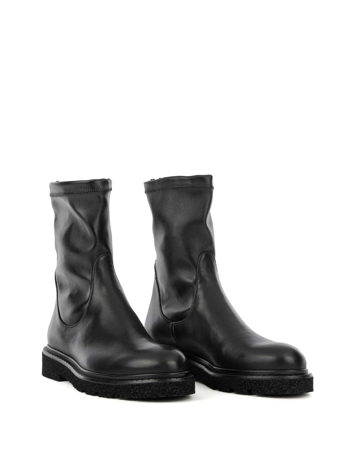 Guglielmo Rotta Black Boot In Elasticized Nappa In Black