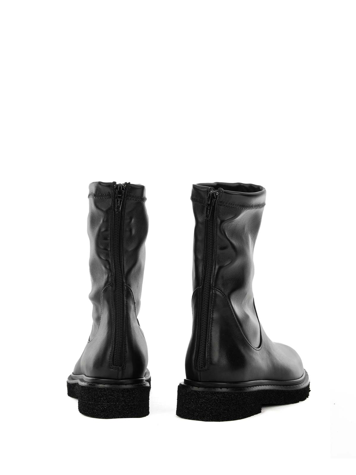 Guglielmo Rotta Black Boot In Elasticized Nappa In Black