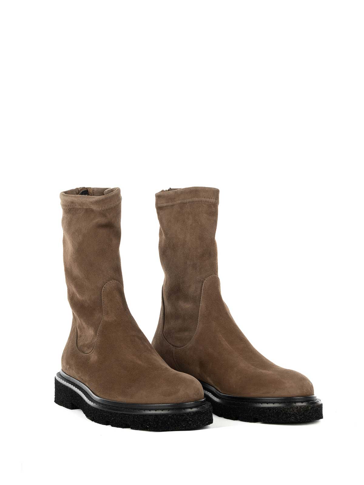 Guglielmo Rotta Elasticized Suede Cocoa Boot In Brown