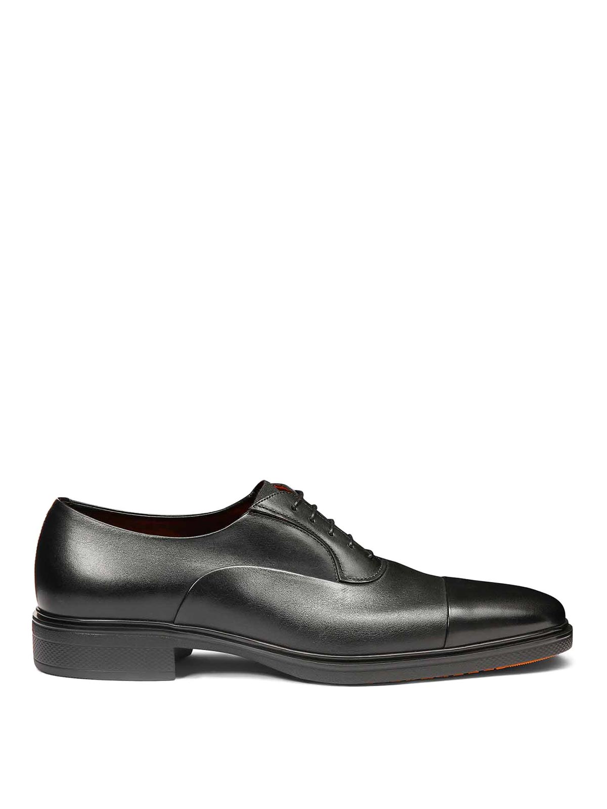 Santoni French Leather And Rubber Background In Black