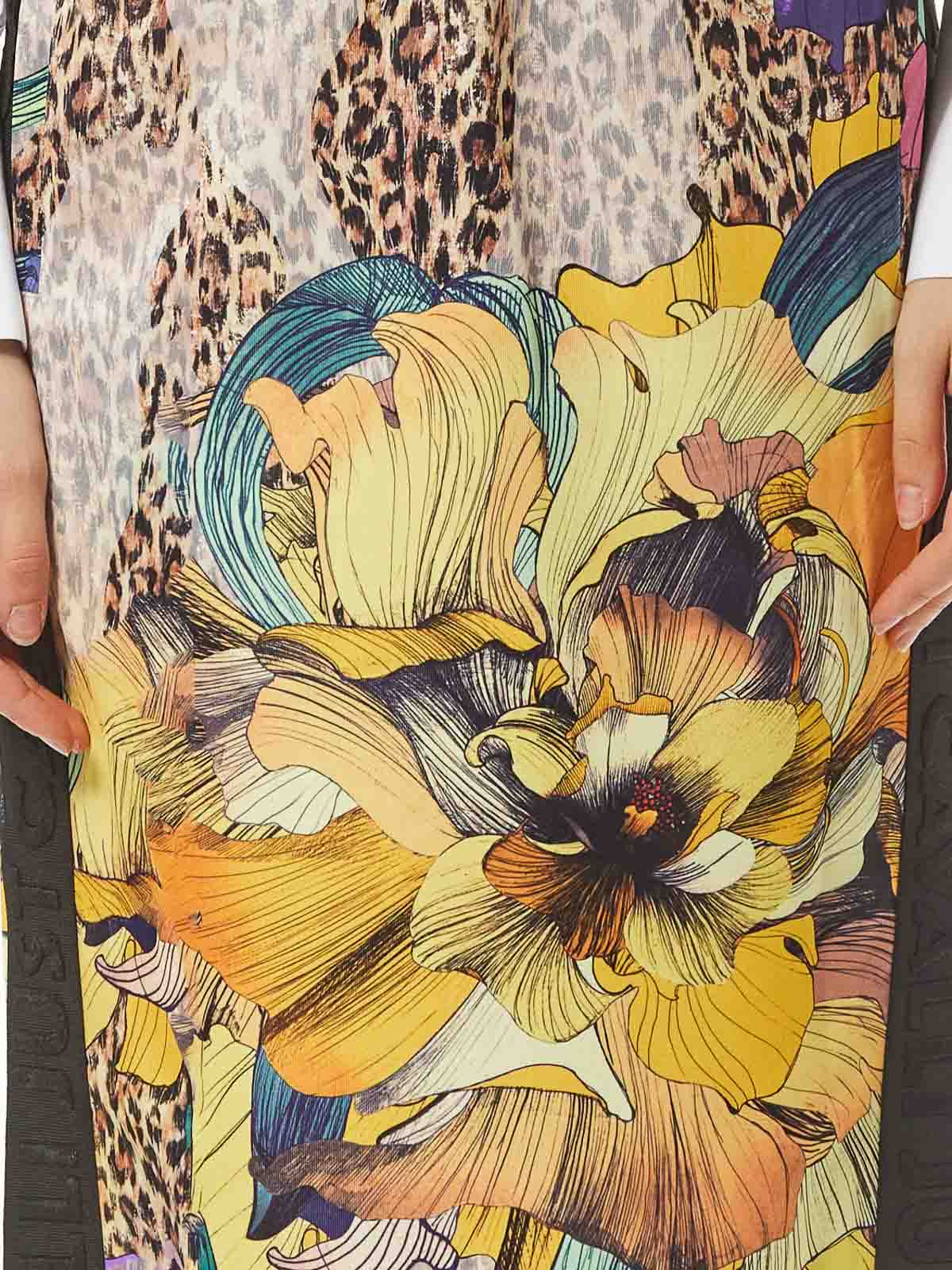 Just Cavalli Flower Print Skirt In Multi