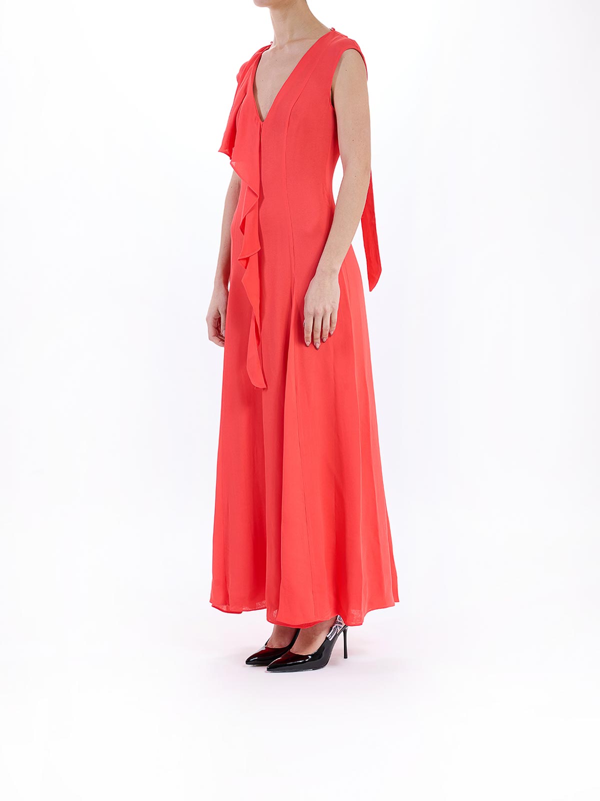 Karl Lagerfeld Ruffled Gown In Red