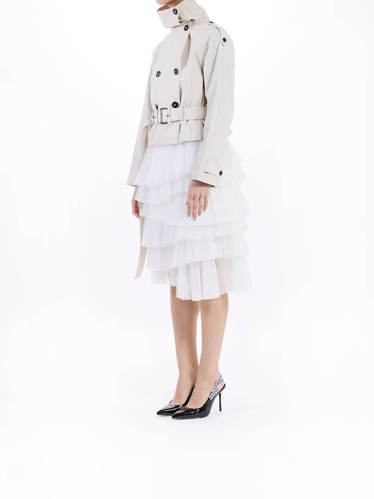 Karl Lagerfeld Short Cotton Twill Jacket In Brown