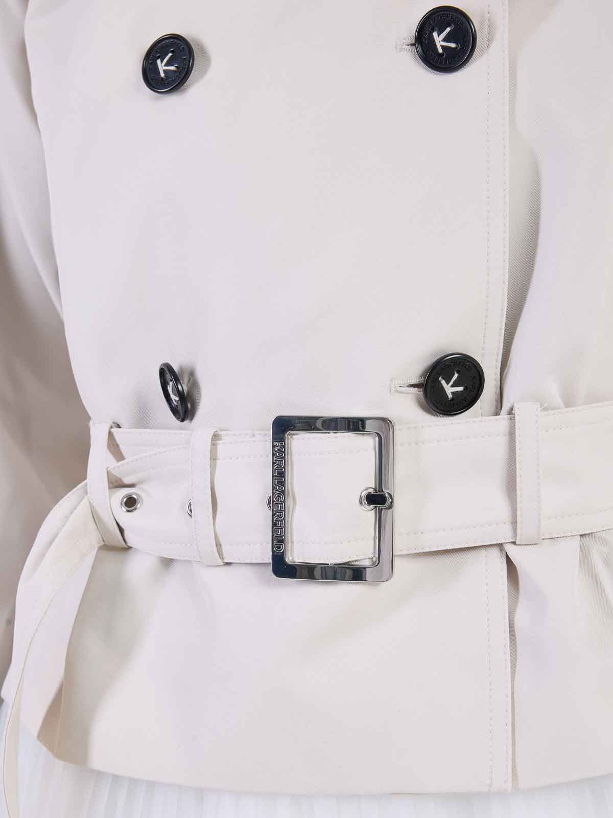 Karl Lagerfeld Short Cotton Twill Jacket In Brown