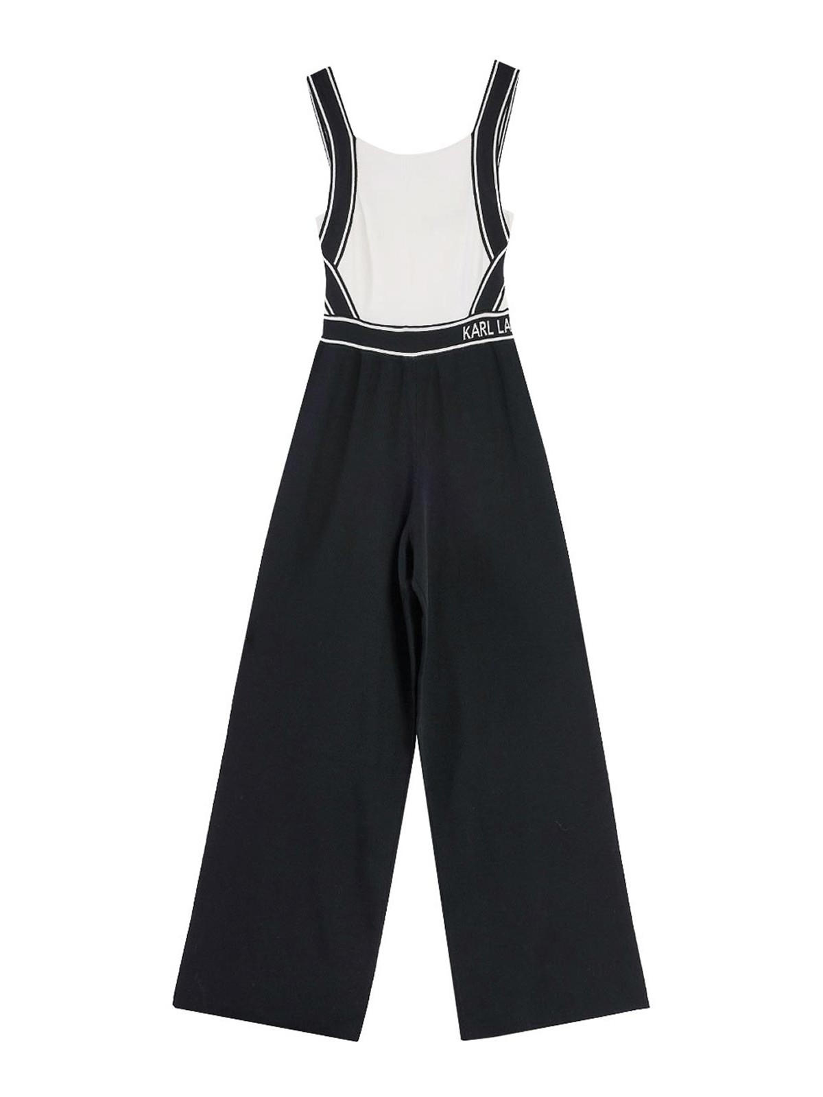 Karl Lagerfeld Knit Logo Jumpsuit In Black