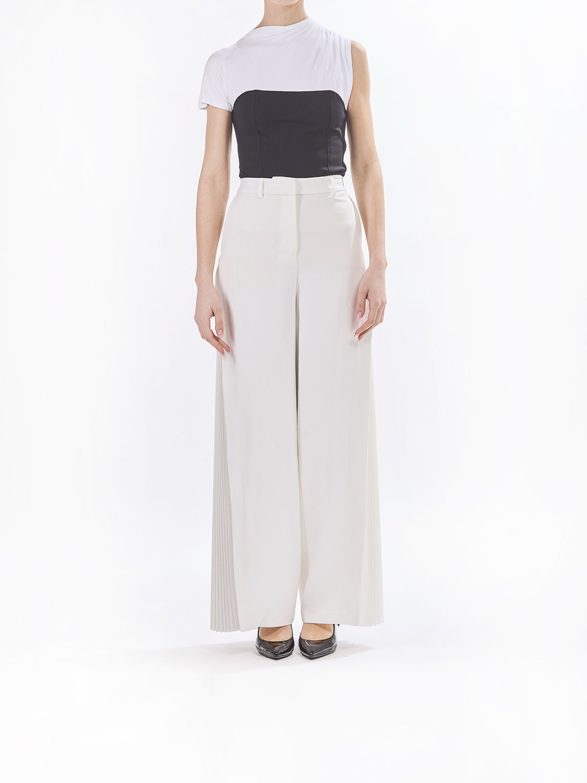 Karl Lagerfeld Karl Studio Pleated Pants In White