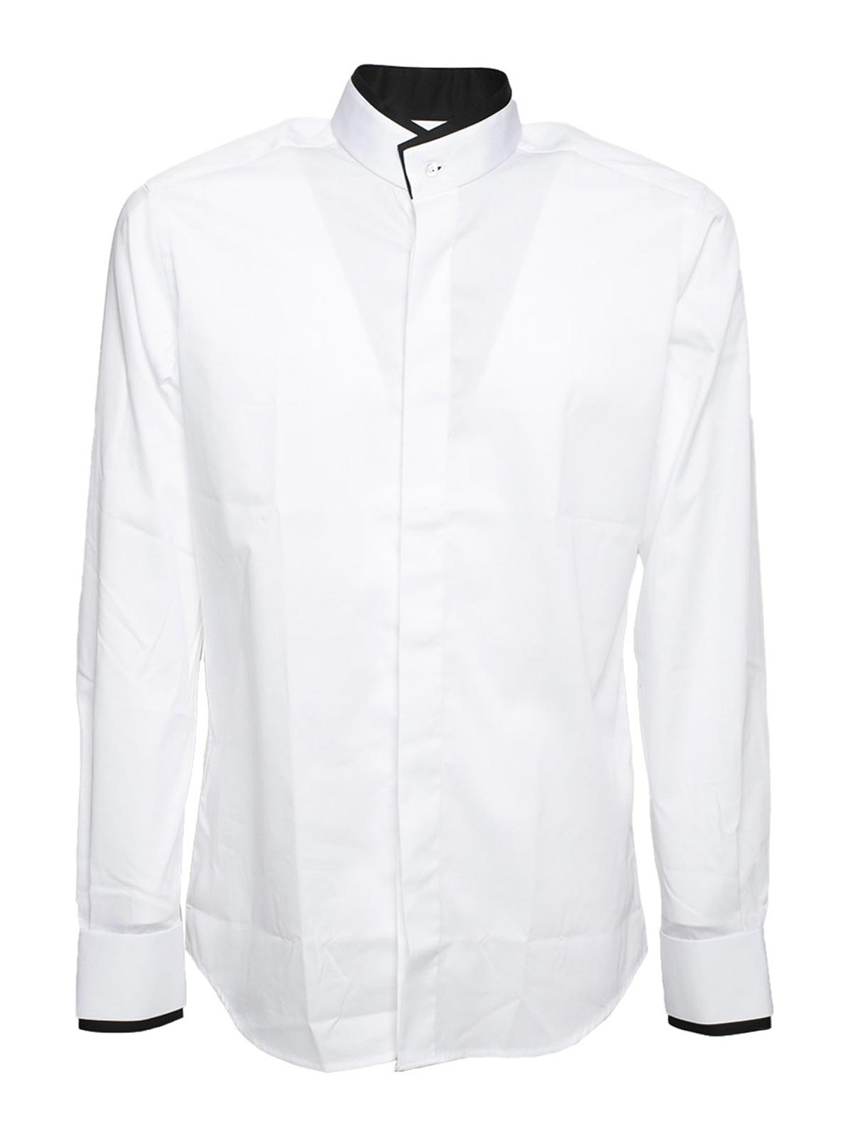 Karl Lagerfeld Double Collar Shirt In White