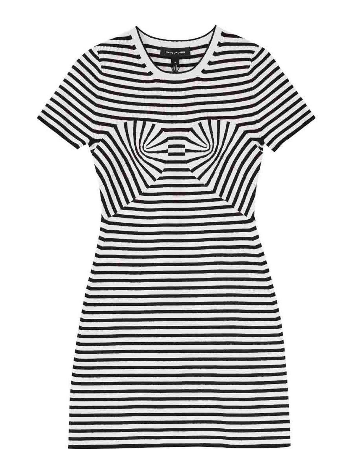 Marc Jacobs Seamed Up Knit Dress In Black