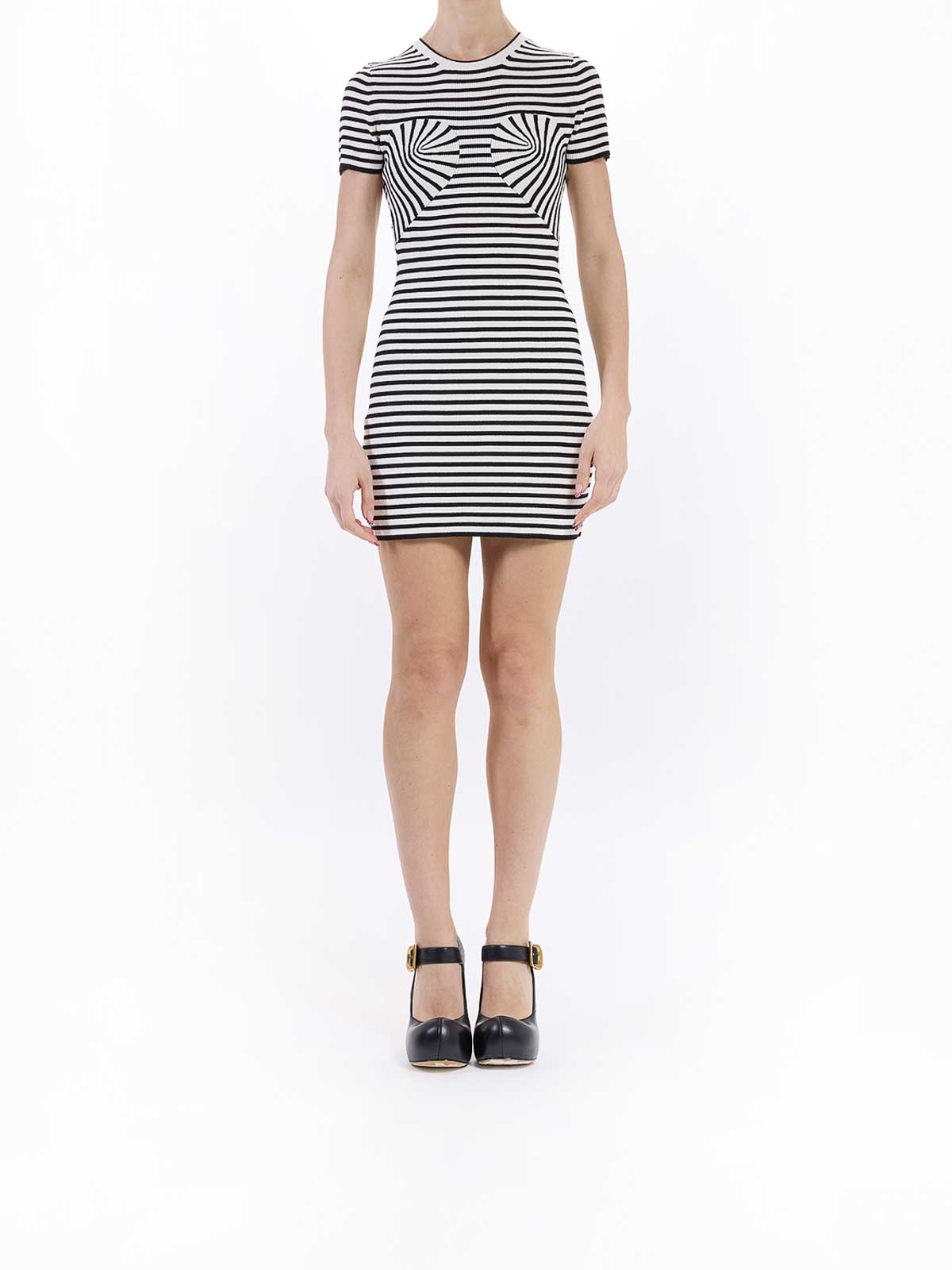 Marc Jacobs Seamed Up Knit Dress In Black