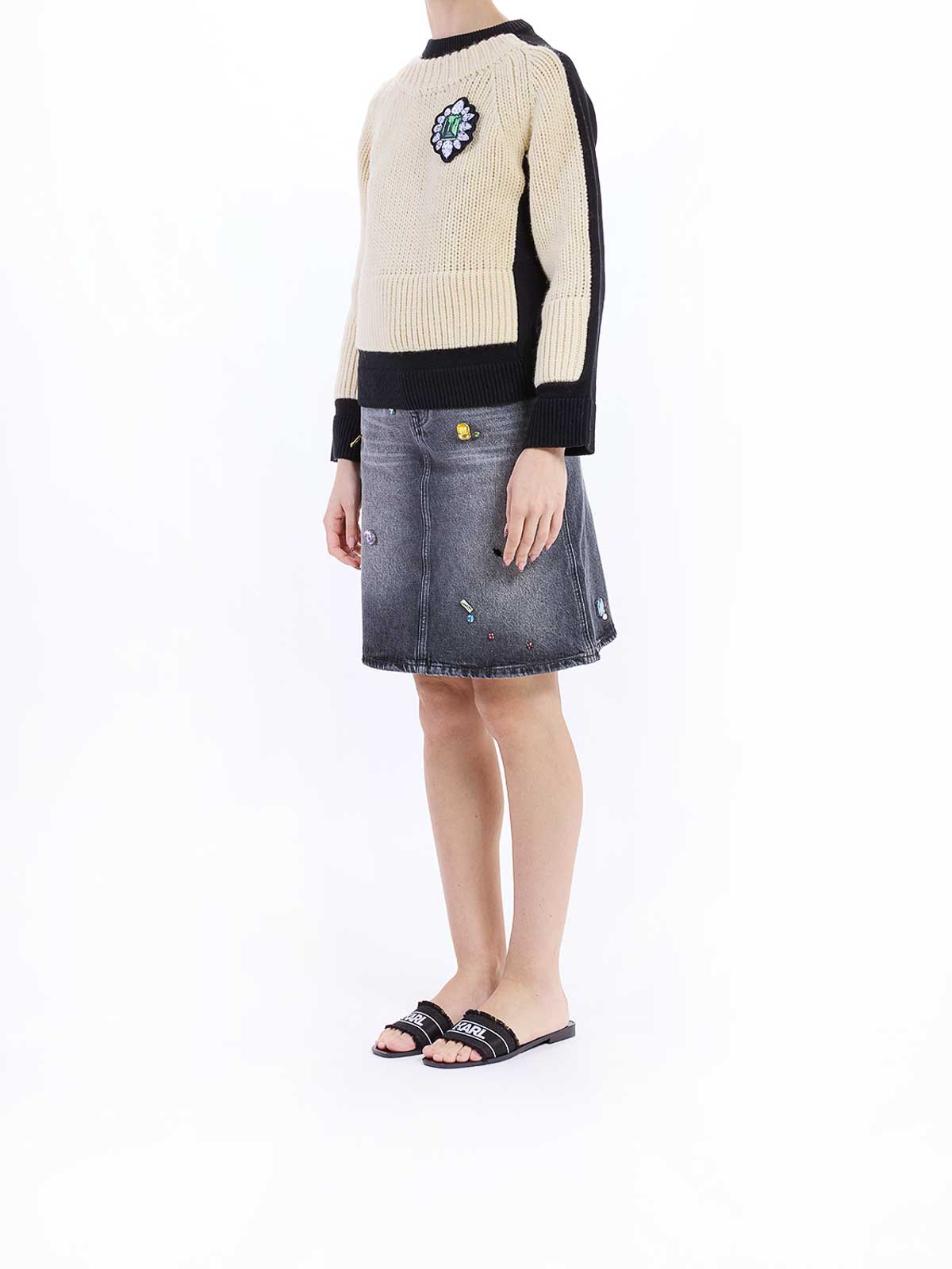 Marc Jacobs Trompe Loeil Charm Crewneck Sweater In Multi