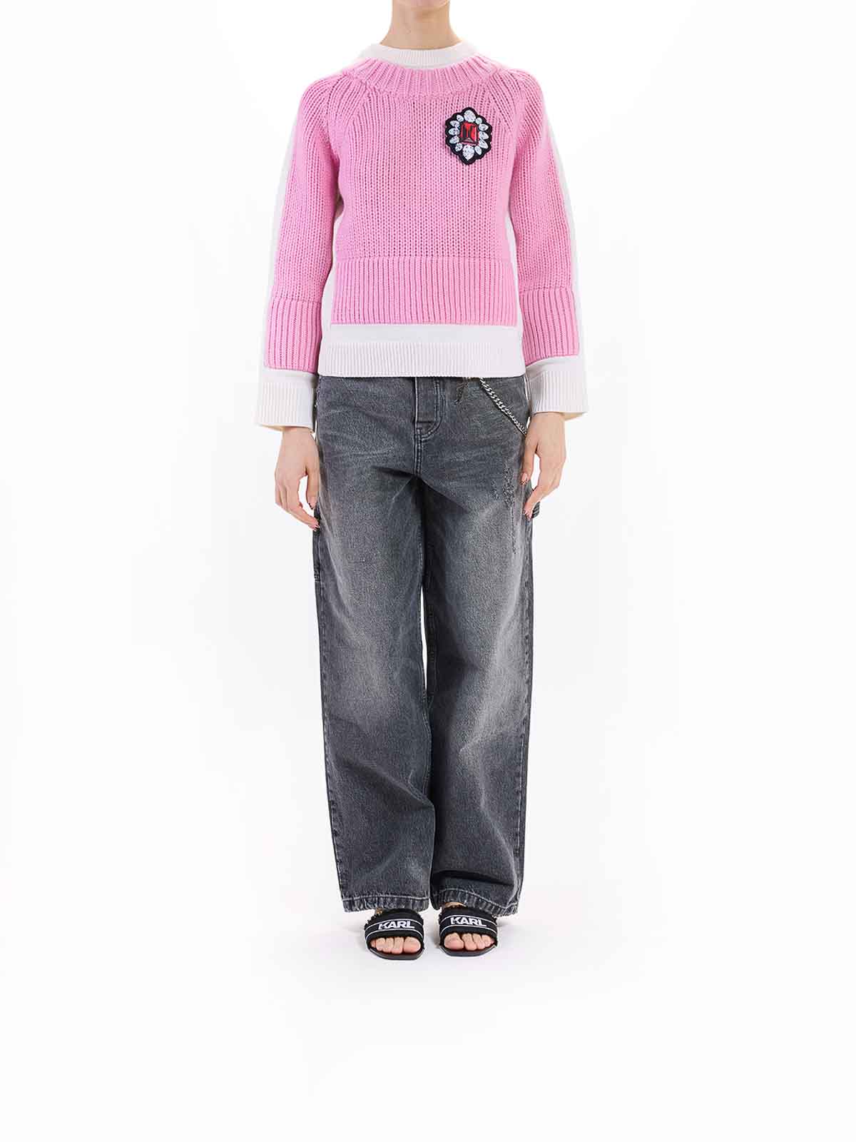 Marc Jacobs Trompe Loeuil Crewneck In Pink