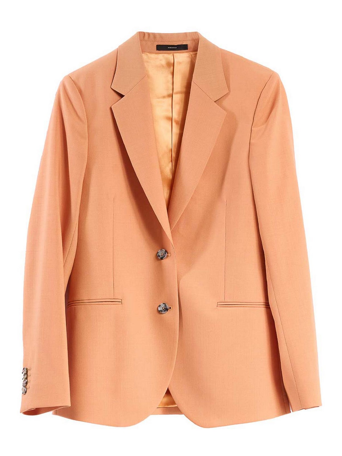 Paul Smith Jacket Two Buttons Fresh Wool In Orange