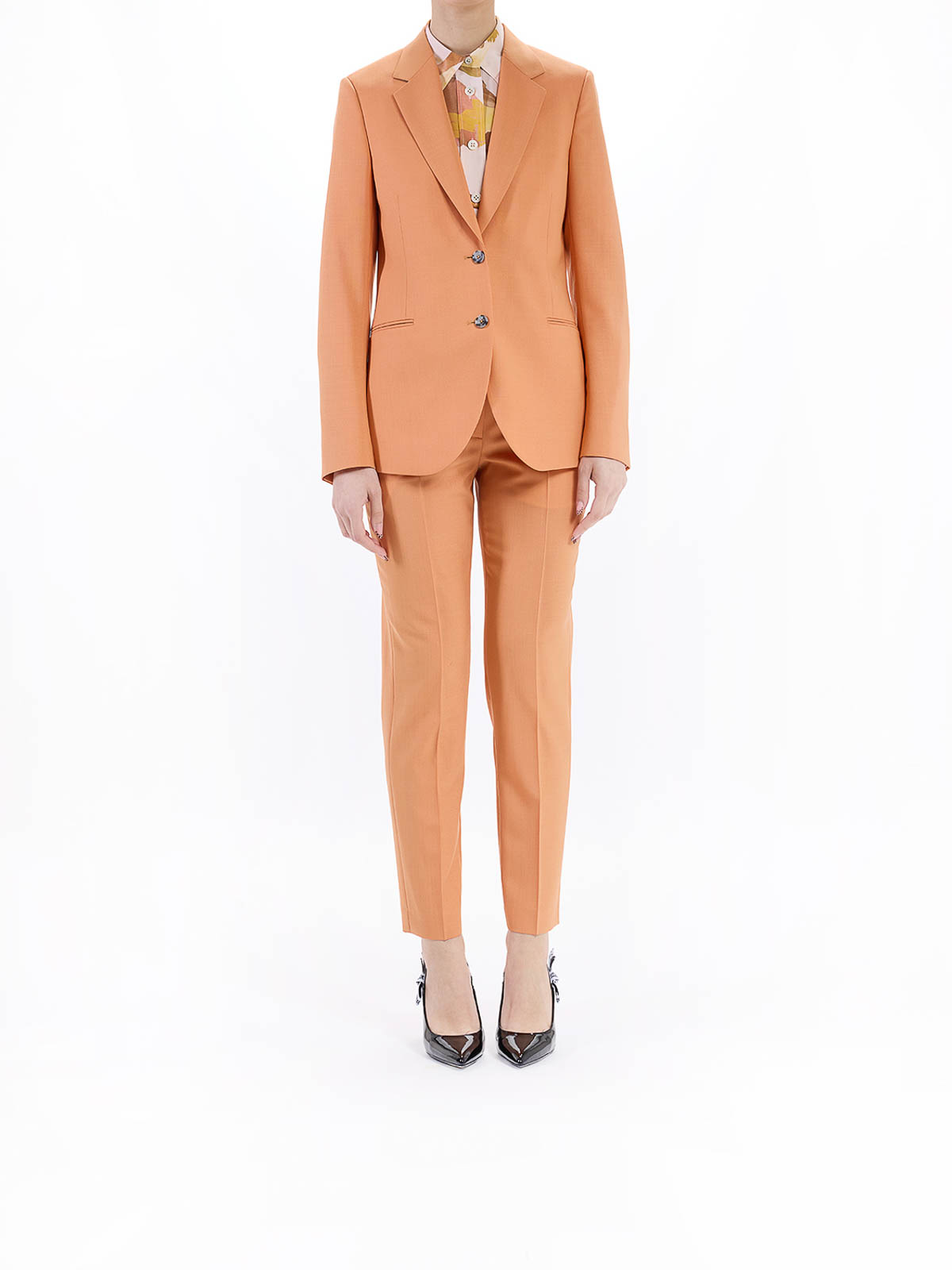 Paul Smith Jacket Two Buttons Fresh Wool In Orange