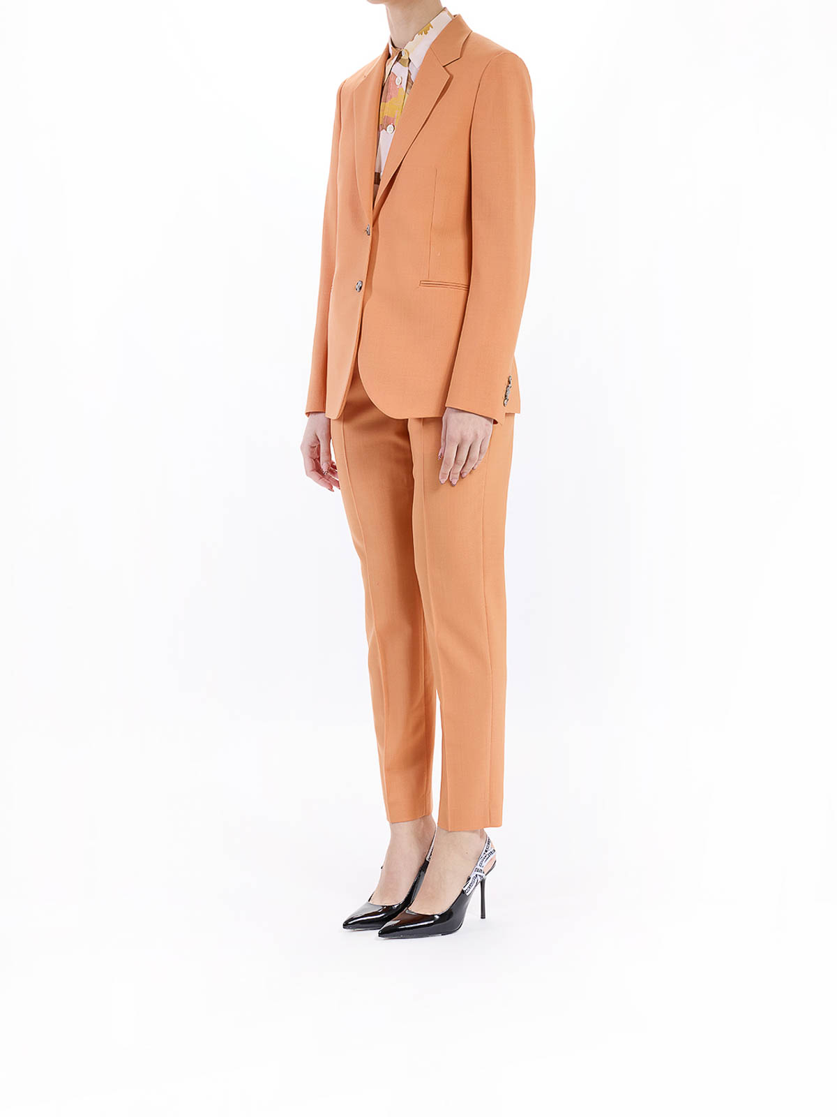 Paul Smith Jacket Two Buttons Fresh Wool In Orange