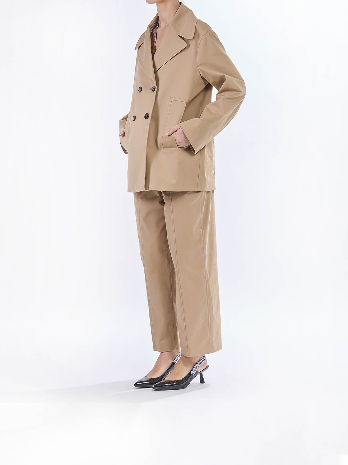 Paul Smith Double -breasted Cotton Twill In Brown