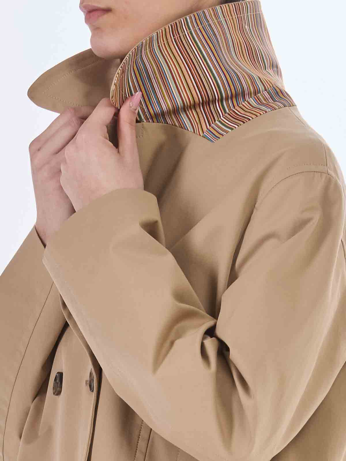 Paul Smith Double -breasted Cotton Twill In Brown