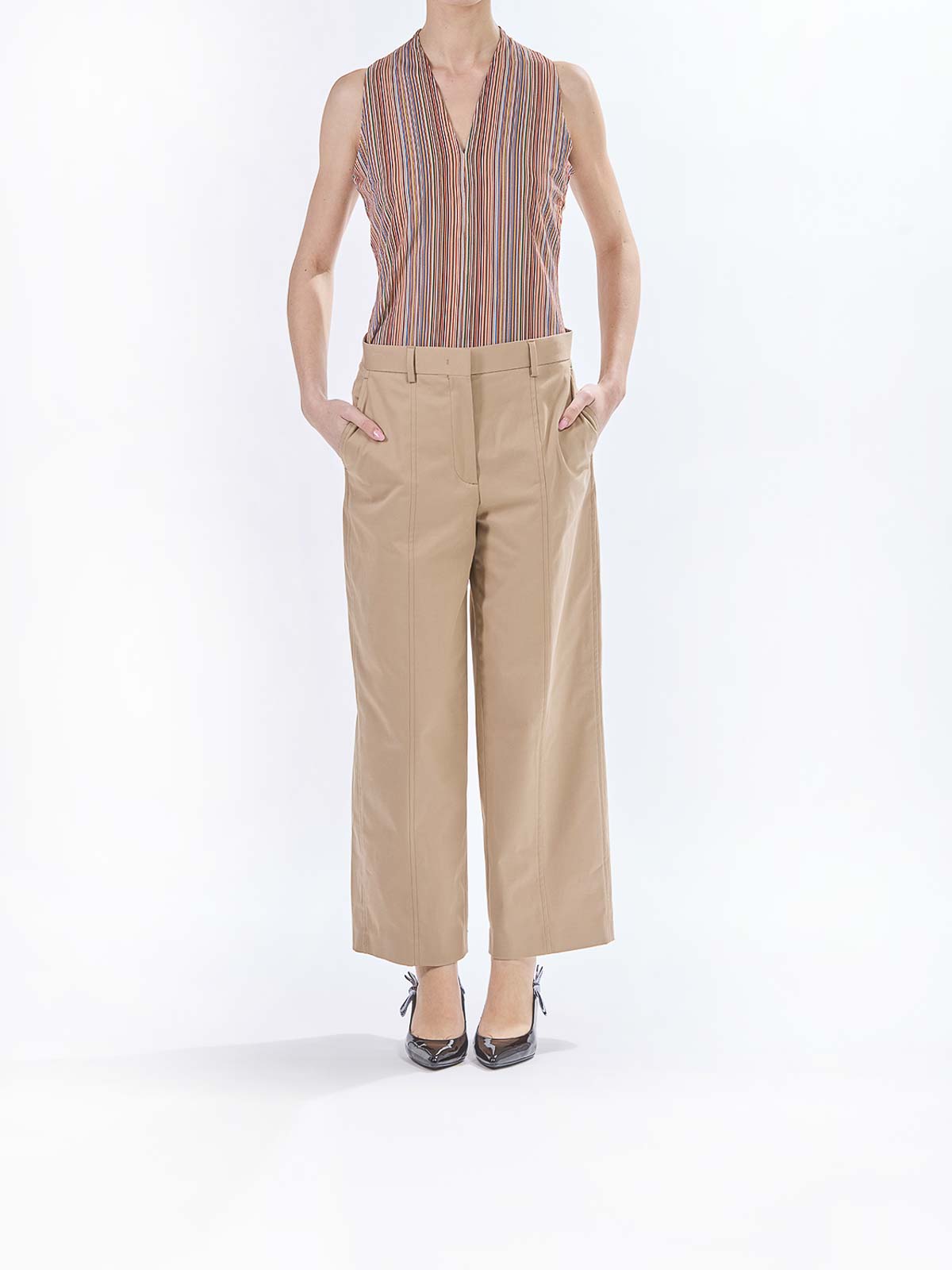 Paul Smith Cotton Twill Trousers In Brown