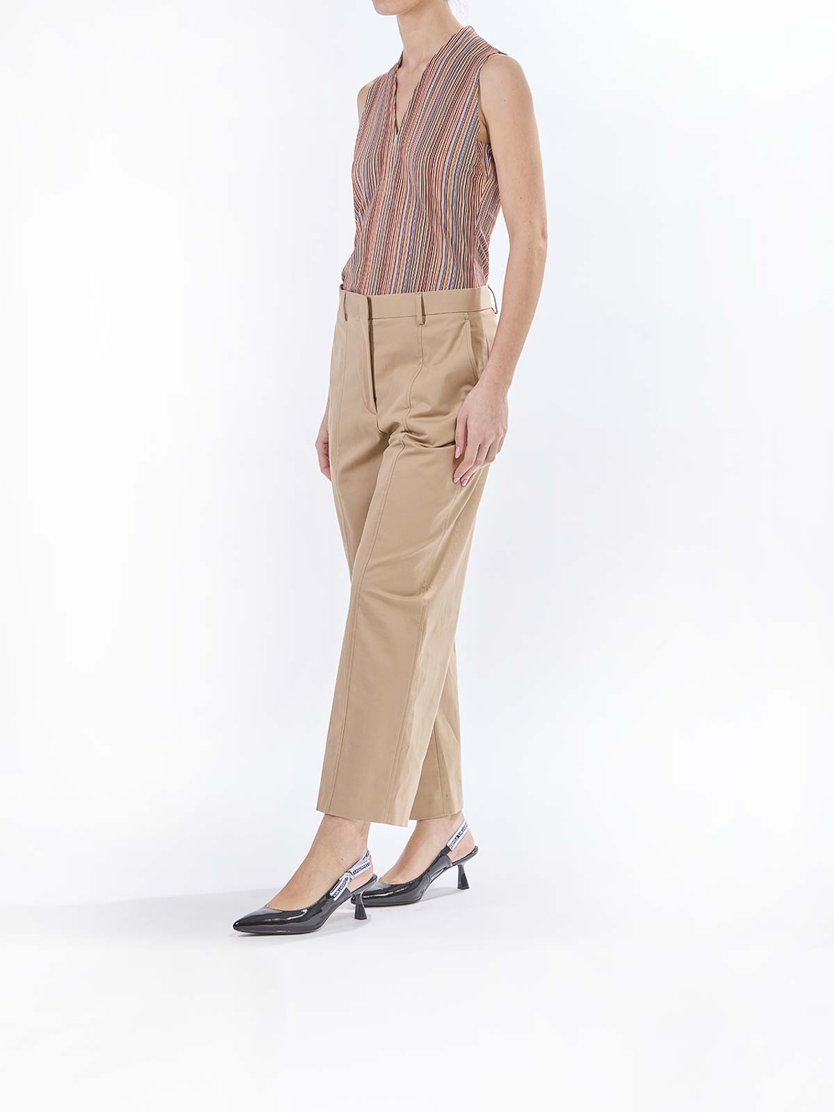 Paul Smith Cotton Twill Trousers In Brown
