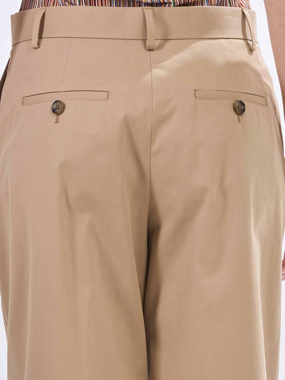 Paul Smith Cotton Twill Trousers In Brown