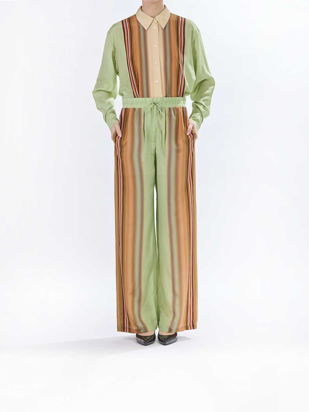 Paul Smith Summer Multiple Silk Pants In Multi