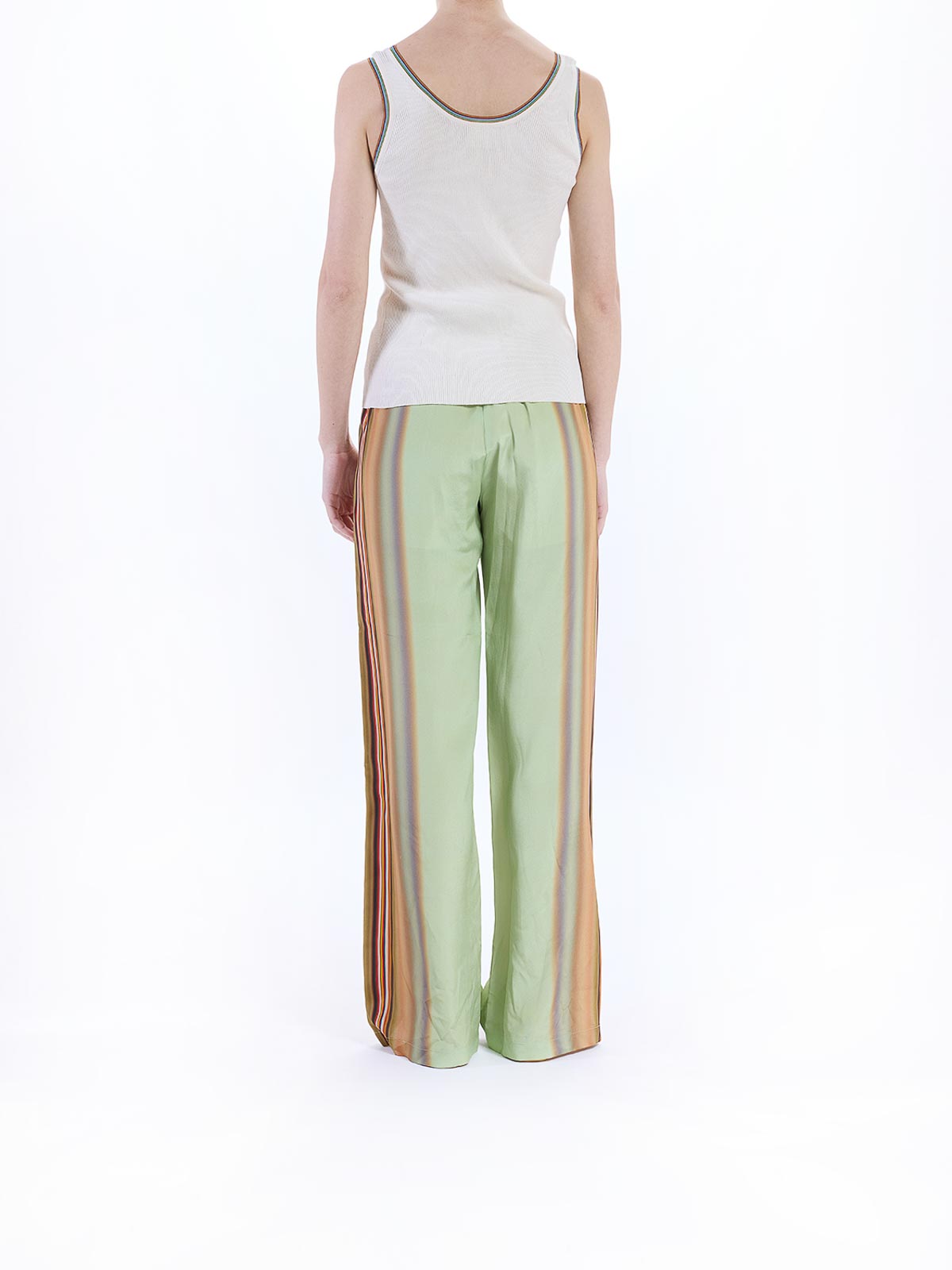 Paul Smith Top In Maglia Bordo Riga Ps In White
