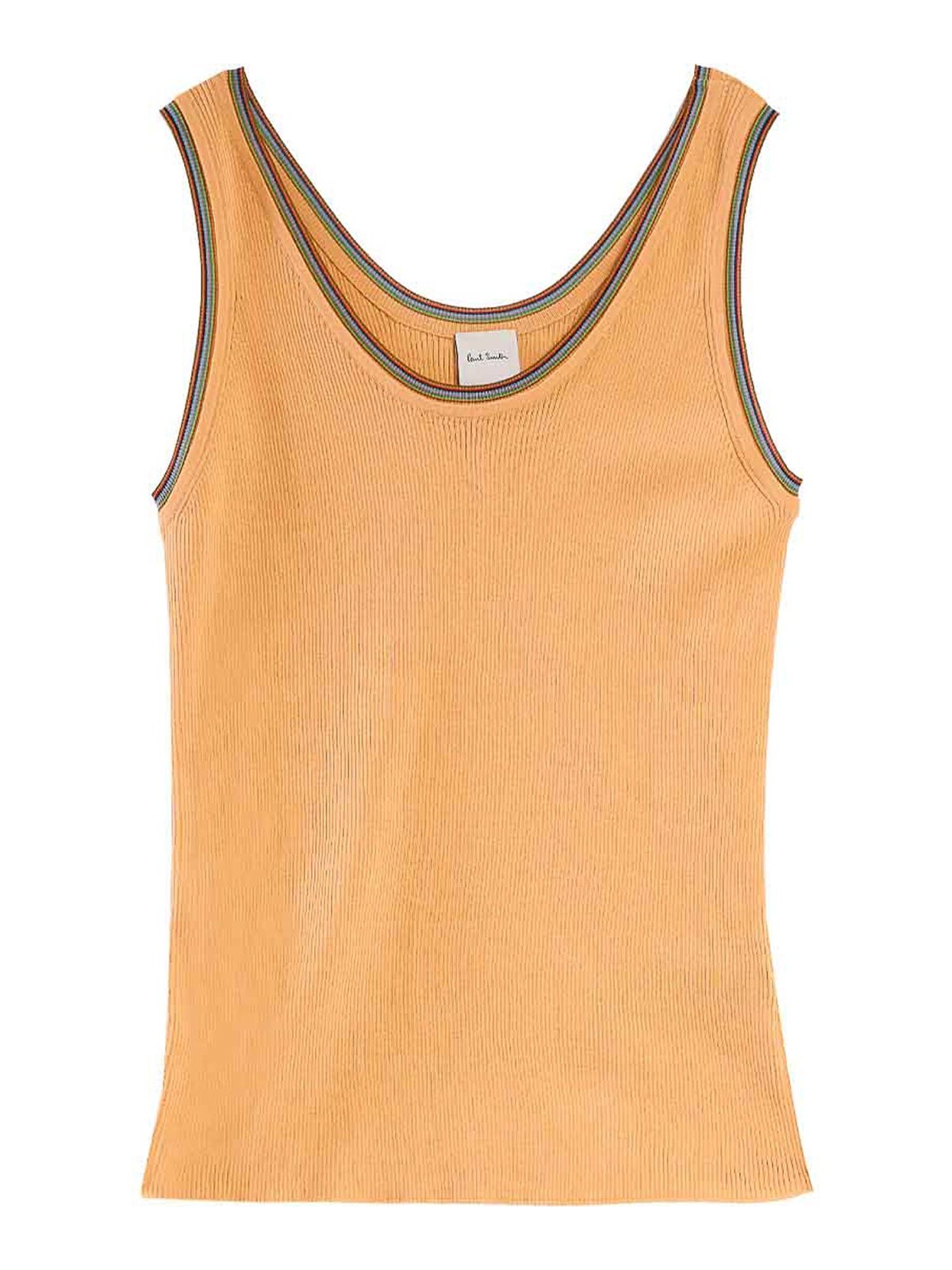 Paul Smith Top In Maglia Bordo Riga Ps In Orange