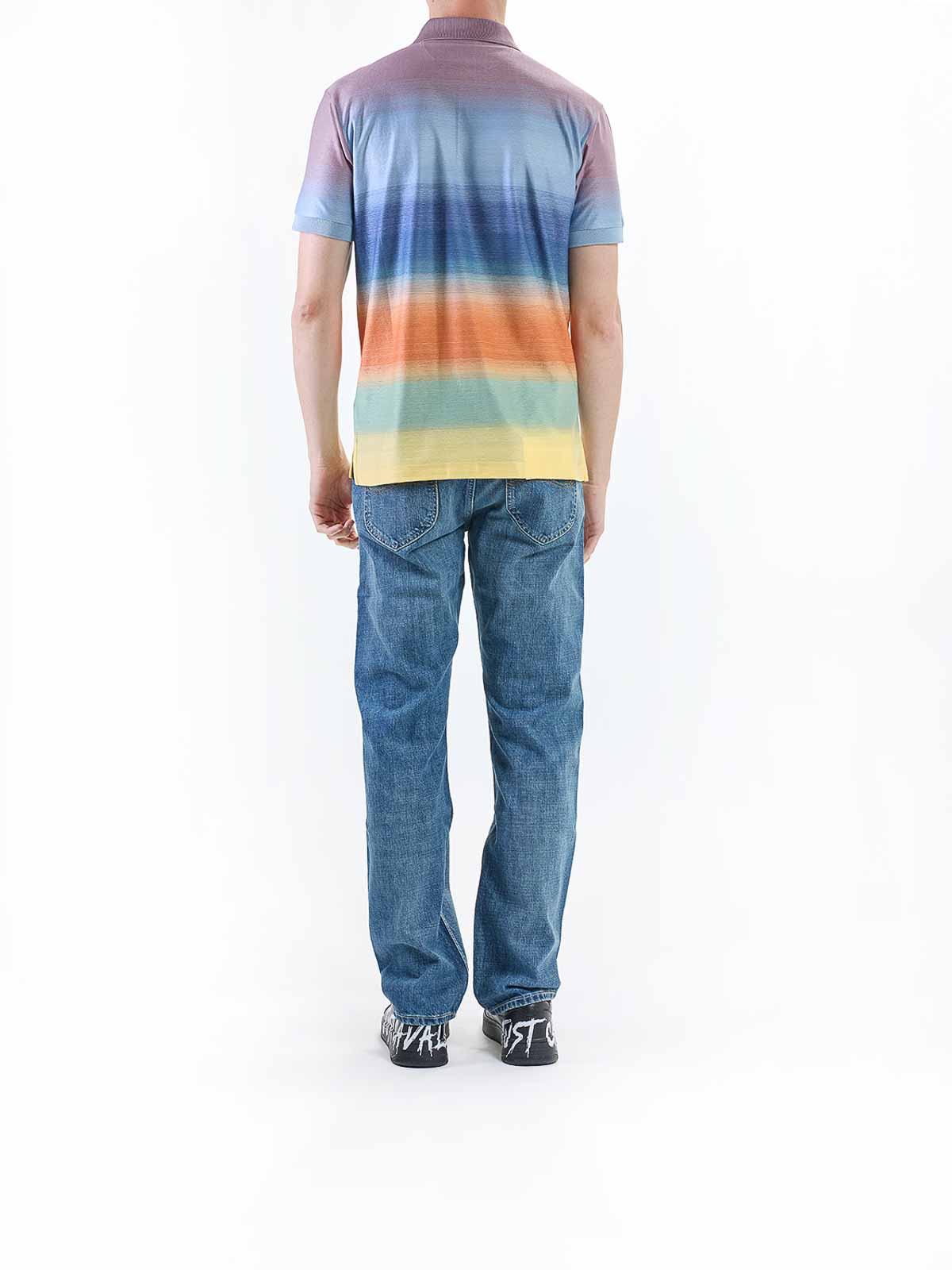 Paul Smith Multicolor Smith Stripe Cotton Polo In Multi