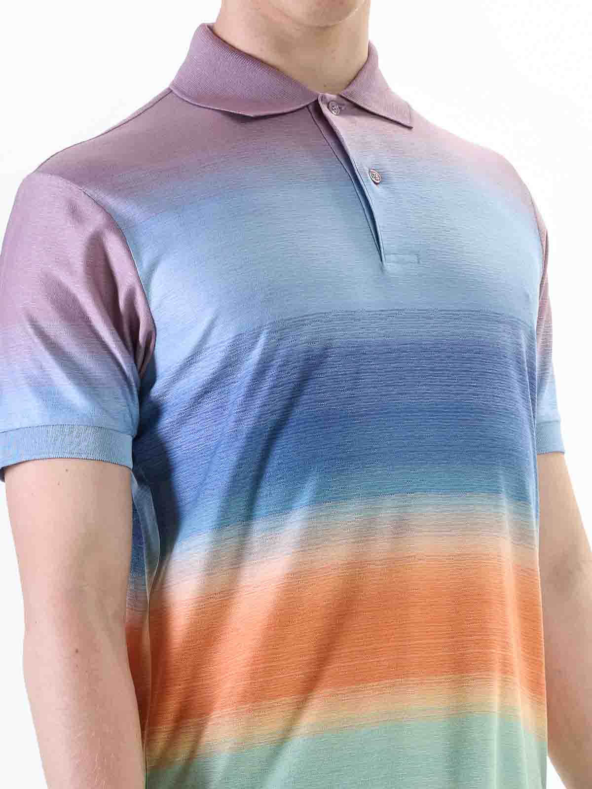 Paul Smith Multicolor Smith Stripe Cotton Polo In Multi
