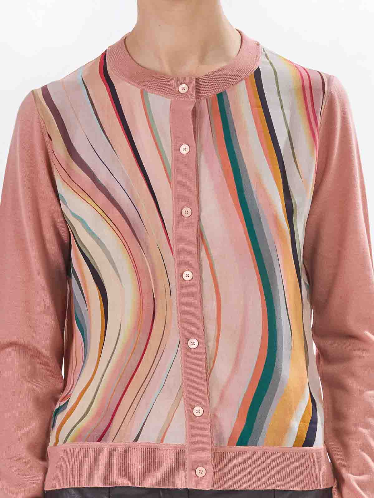 Ps By Paul Smith Cardigan Dusky Swirl In Neutral