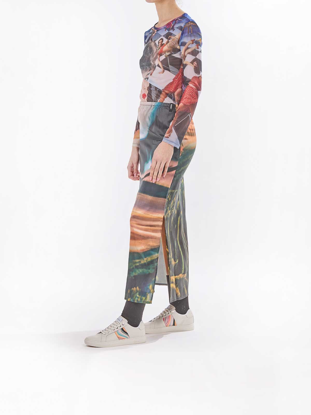 Sunnei Long Skirt Annemarie In Gray