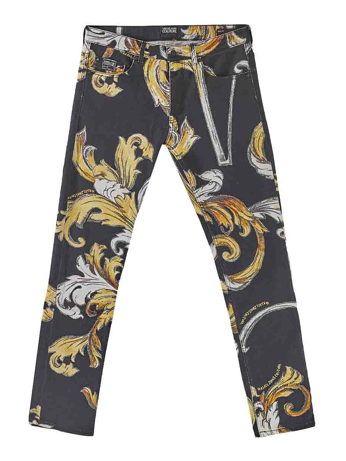 Versace Jeans Slim Jeans Baroque In Black