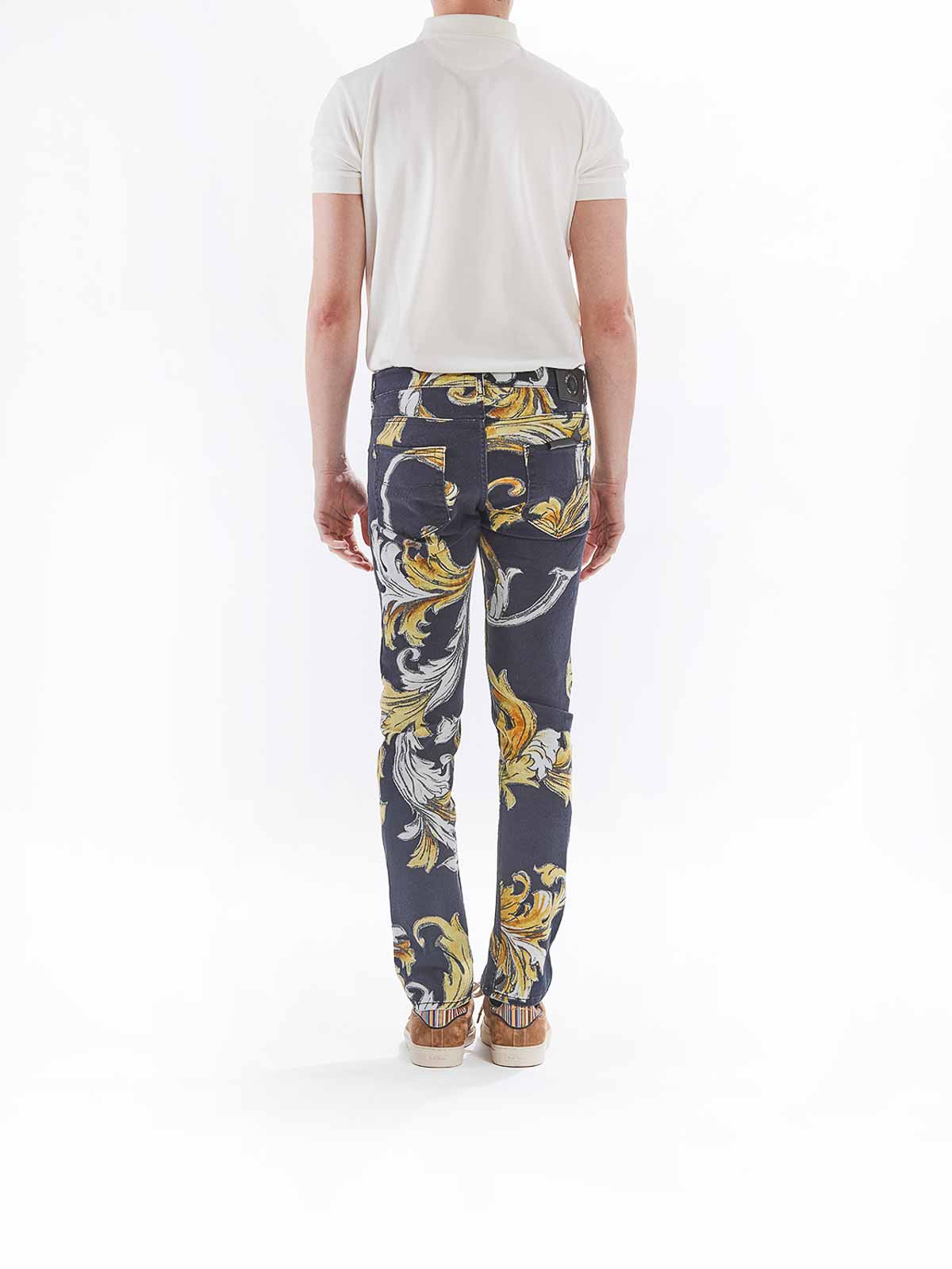 Versace Jeans Slim Jeans Baroque In Black