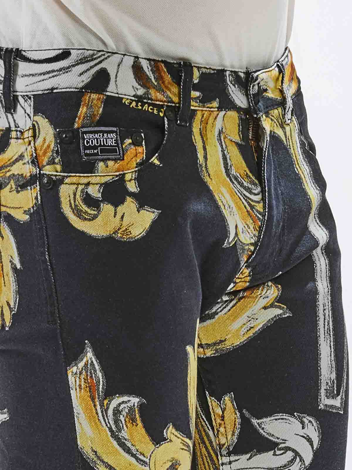 Versace Jeans Slim Jeans Baroque In Black