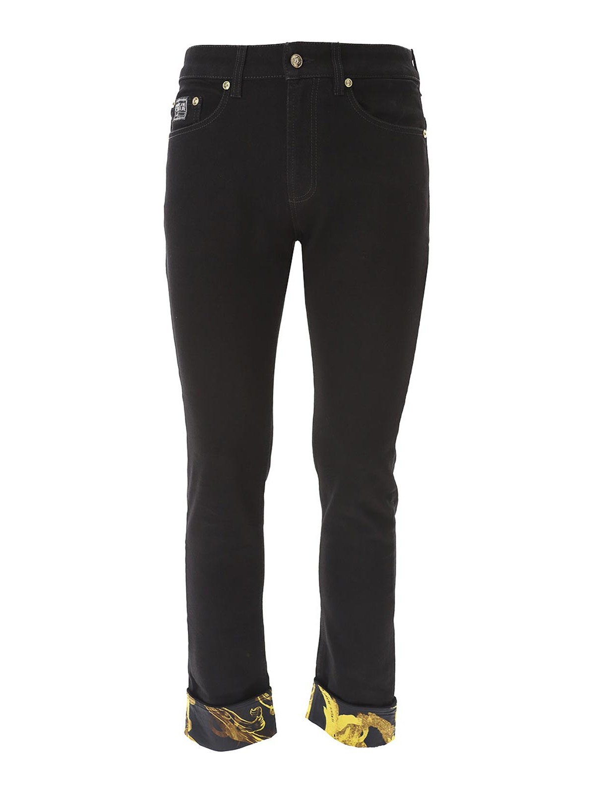 Versace Jeans Baroque Lapel Jeans In Black