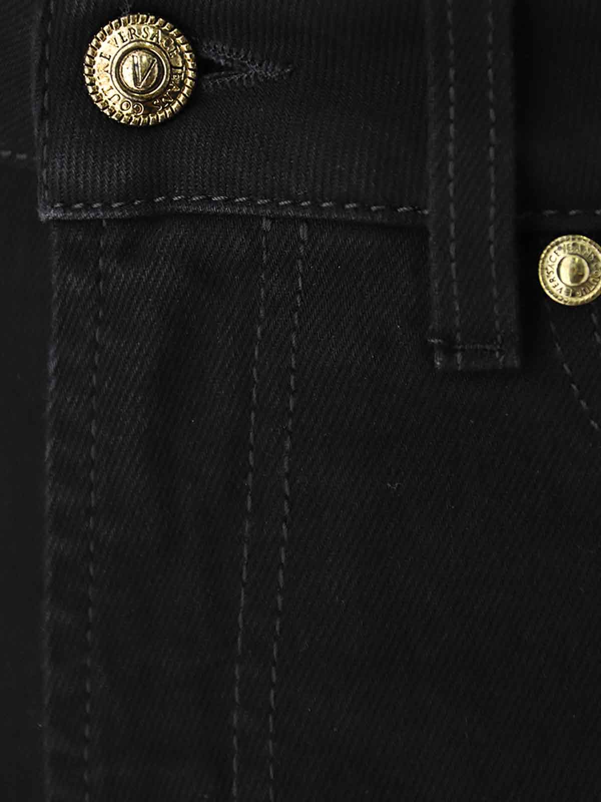 Versace Jeans Baroque Lapel Jeans In Black