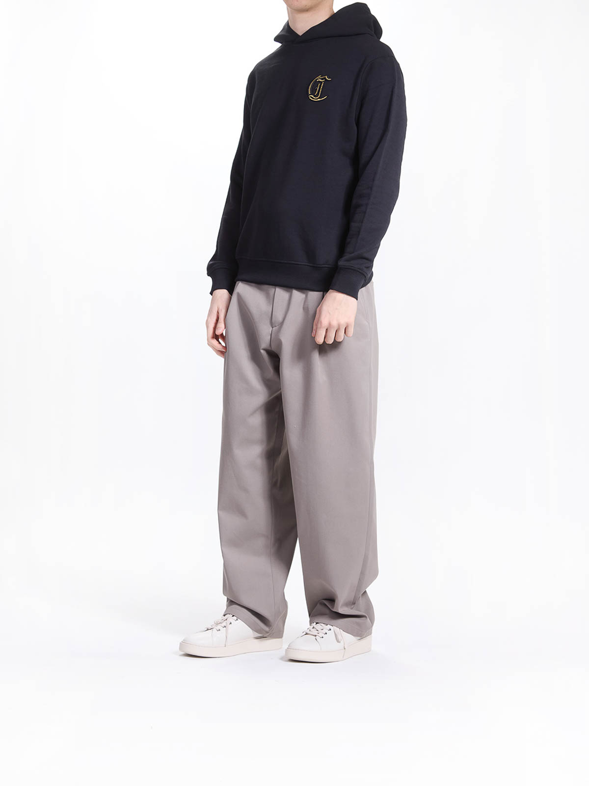 Just Cavalli Jc Embroidery Lurex Sweatshirt In Black
