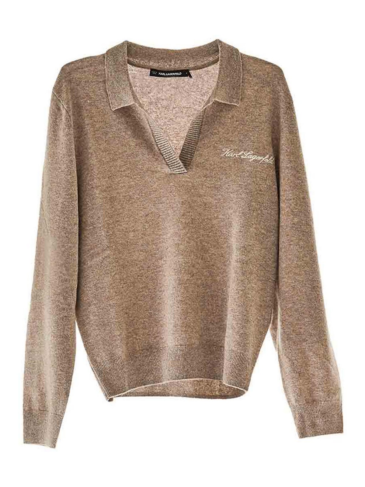 Karl Lagerfeld Hotel Karl Kashmere Sweater In Brown