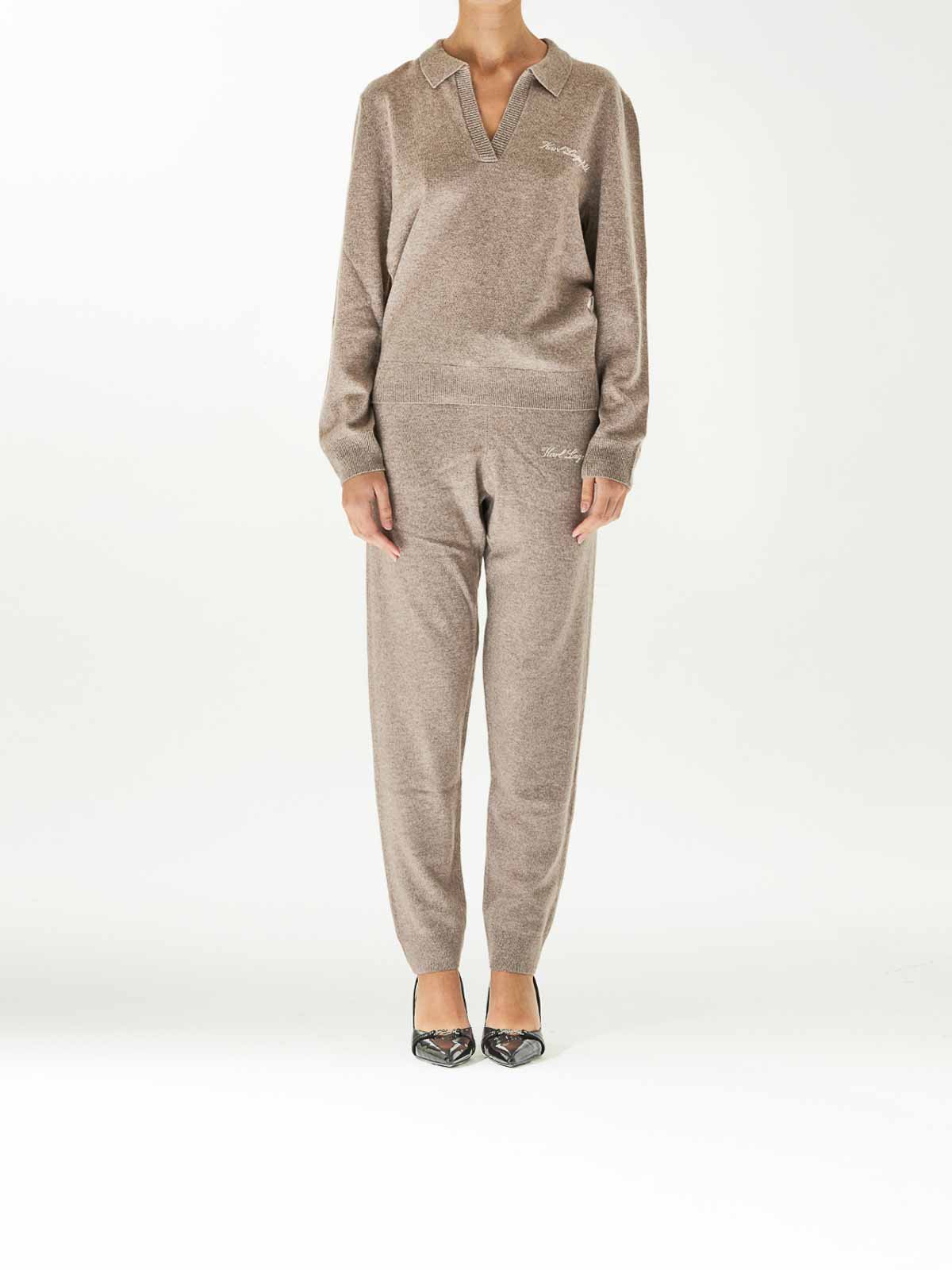 Karl Lagerfeld Hotel Karl Kashmere Sweater In Brown