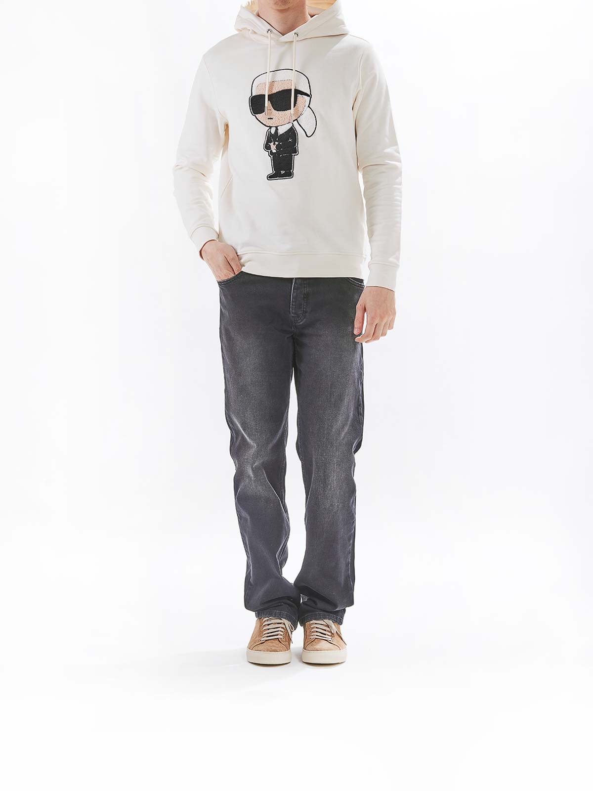 Karl Lagerfeld Karl Hooded Sweatshirt In Neutral