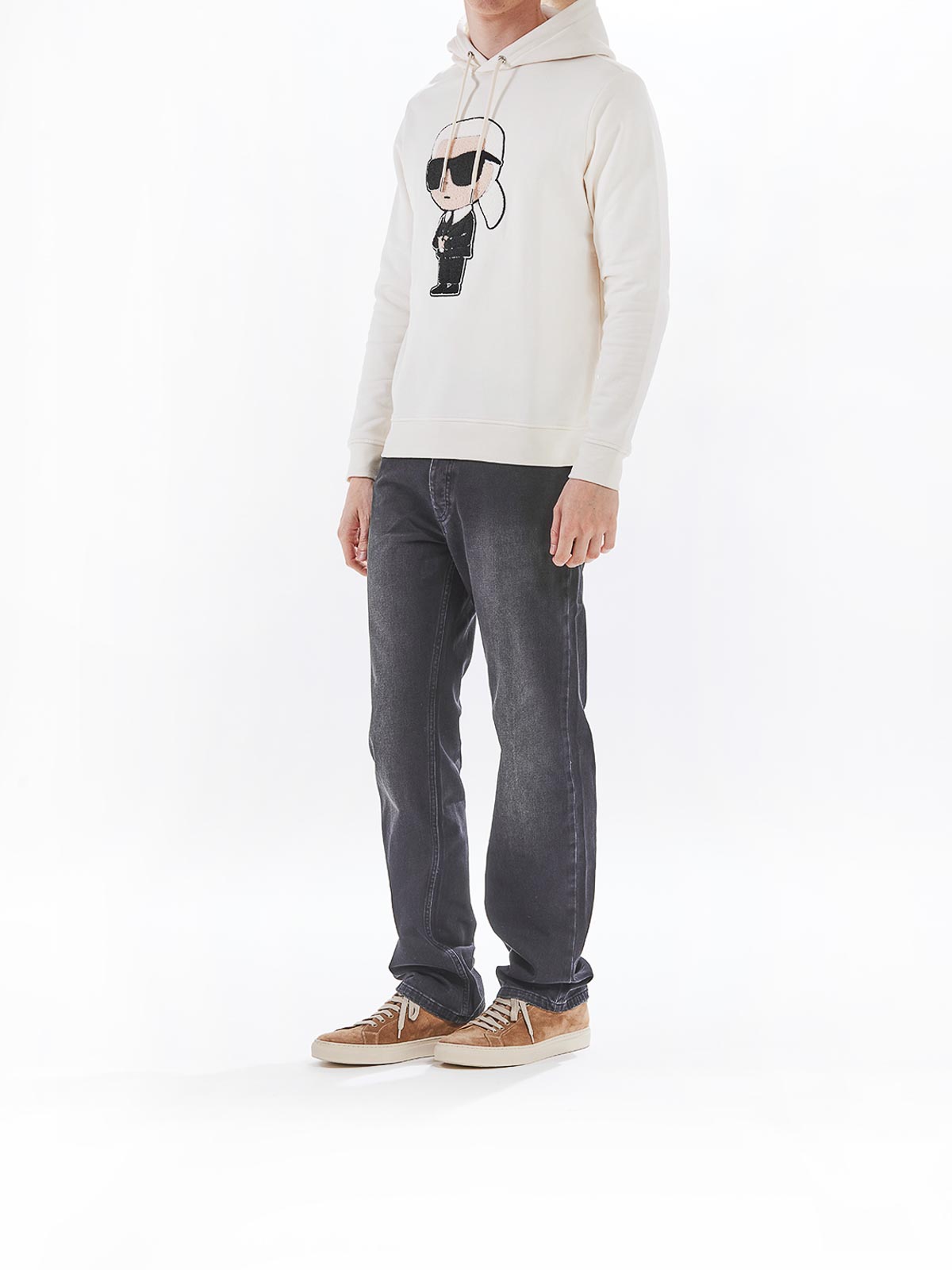 Karl Lagerfeld Karl Hooded Sweatshirt In Neutral