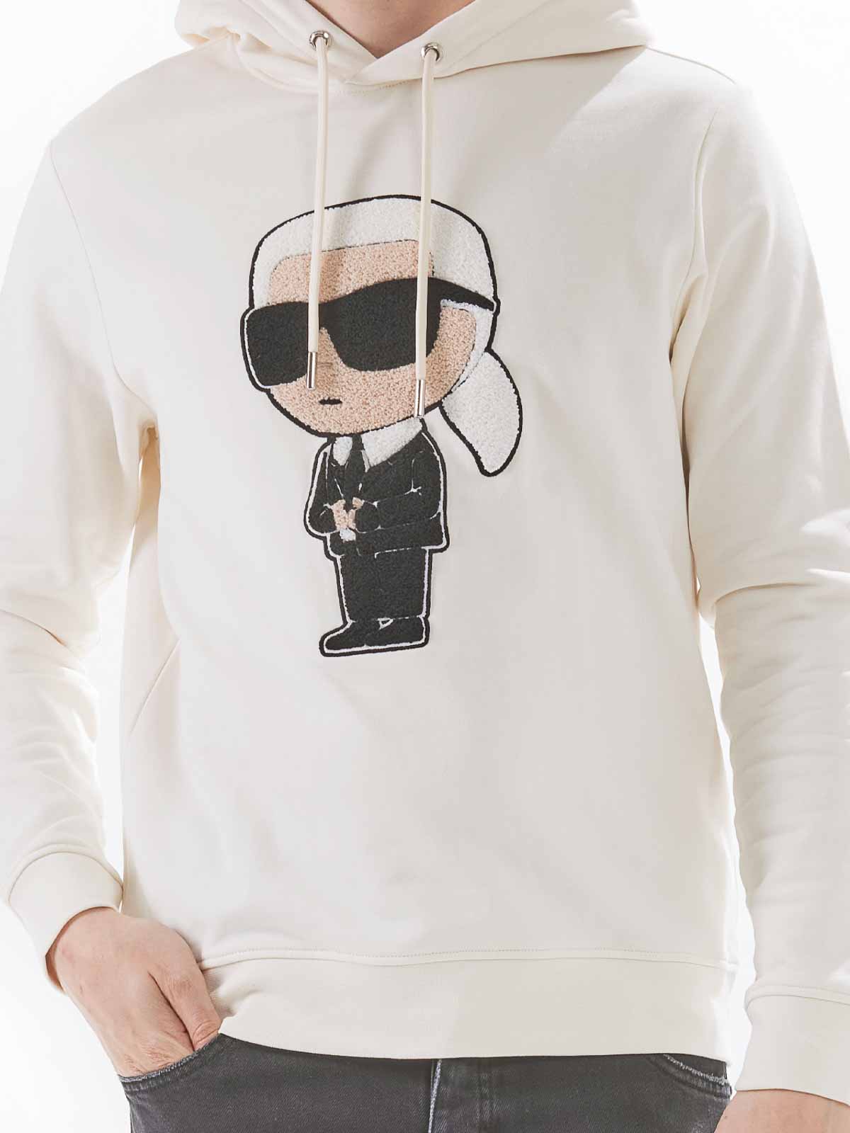 Karl Lagerfeld Karl Hooded Sweatshirt In Neutral
