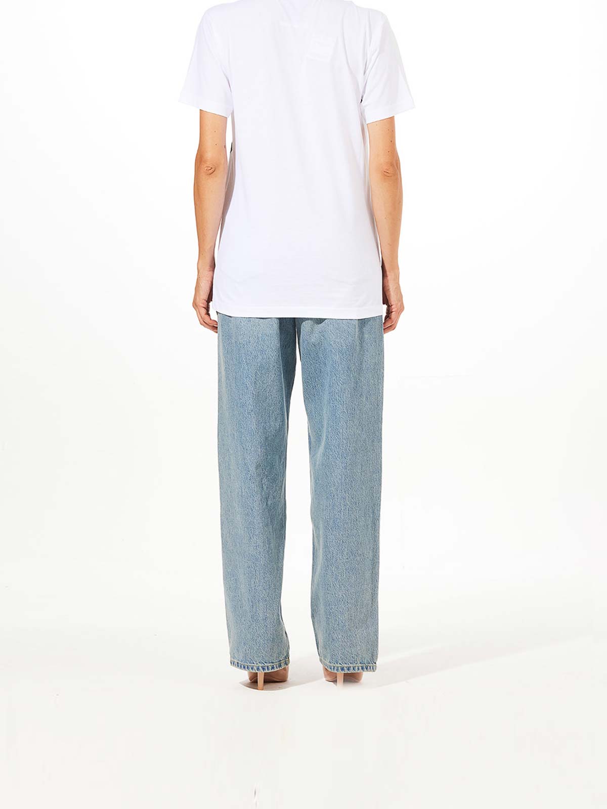 Moschino T-shirt In Organic Jersey Laurel Crown In White
