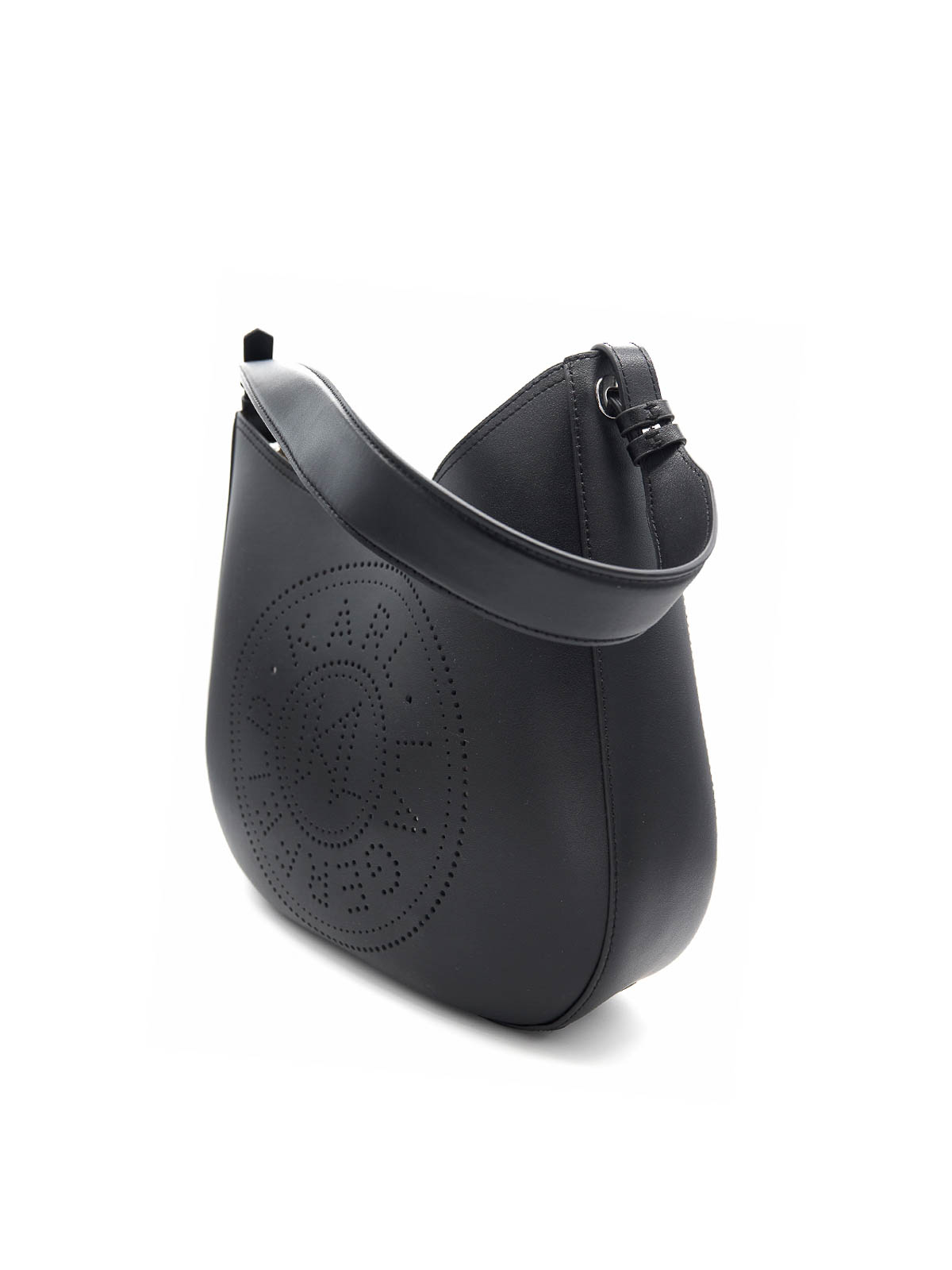 Karl Lagerfeld K/circle Hobo Bag Perforated In Black