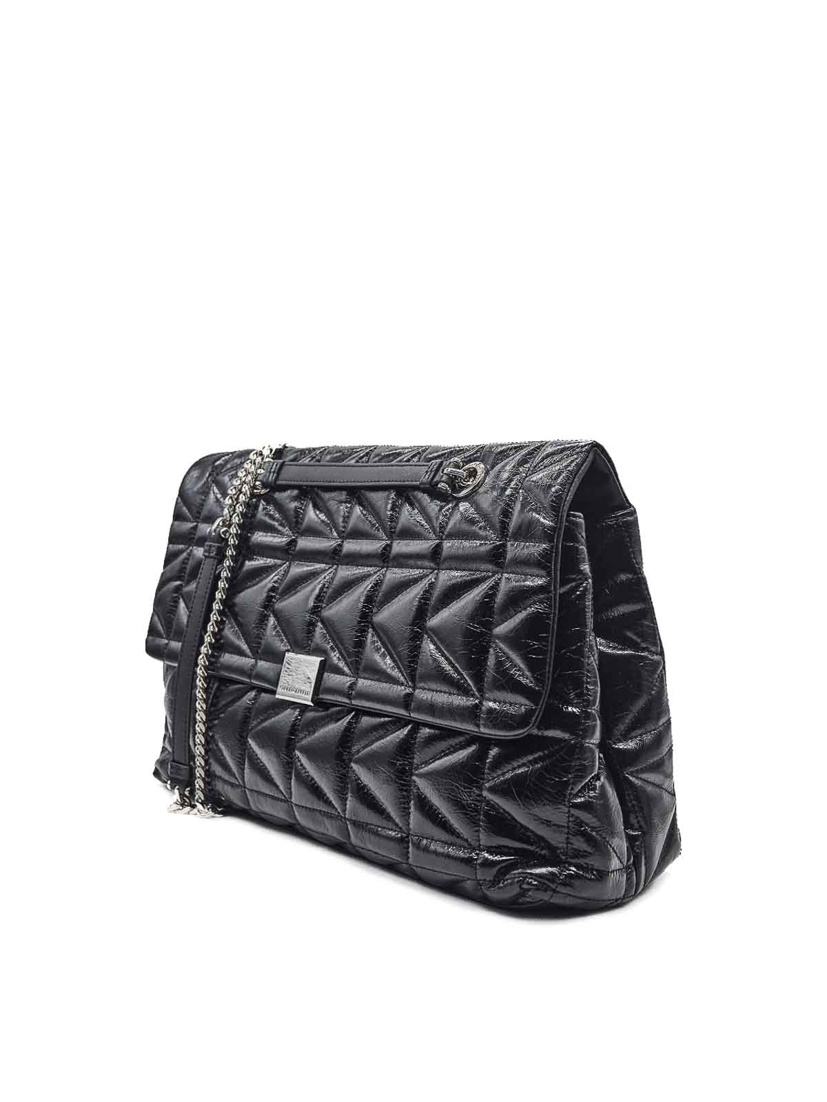 Karl Lagerfeld K/kuilt Sp Wrinkle Large Shoulderbag In Black