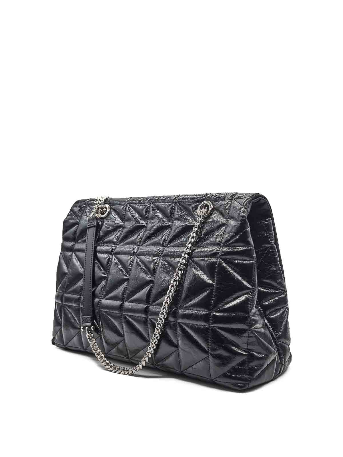 Karl Lagerfeld K/kuilt Sp Wrinkle Large Shoulderbag In Black