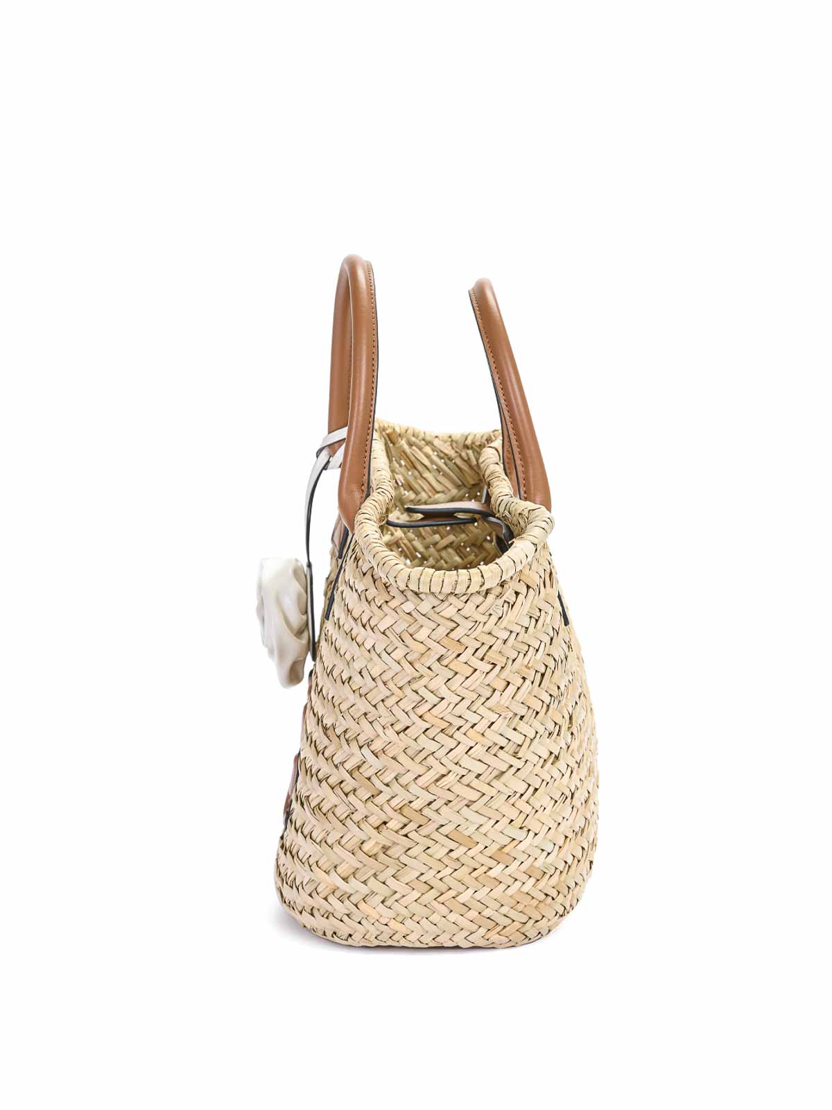 Karl Lagerfeld K/signature Raffia Medium Basket In Sand