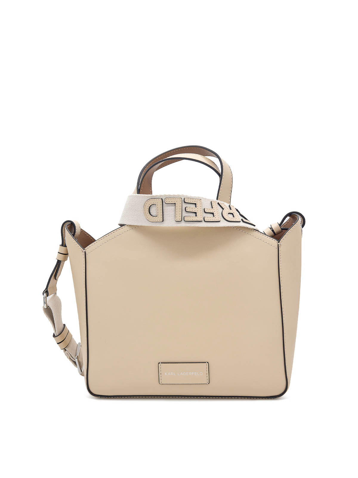 Karl Lagerfeld K/circle Small Tote Perforated In Sand